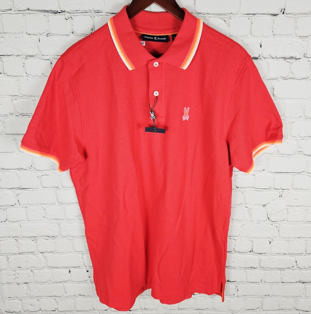 PSYCHO BUNNY | classic pique 100% pima cotton short sleeve polo golf shirt